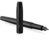 Image de Parker IM stylo plume | Noir mat avec attributs noirs | Pointe moyenne avec cartouche d’encre bleue | Coffret cadeau
