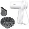 Image de Sèche-Cheveux Braun HD2.21, Puissant avec Diffuseur et Concentrateur, Technologie IONTEC, Moteur 2200W avec 3 Réglages de Températures et 2 Vitesses, Finition Blanc Brillant, BRHD226