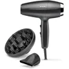Image de Sèche-cheveux professionnel BaByliss Digital Dry Pro, 2000W, Noir, 6155DE | Moteur numérique fabriqué en Italie, débit d’air à de 157 km/h, léger avec diffuseur et concentrateur, anti-frisottis