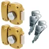 Image de Vachette Lot de 2 Verrous de porte Bouton/Cylindre CYCLOP - Ouverture avec clé identique - Verrou à Bouton intérieur, Clé extérieur - Cylindre ø 23mm, Longueur 45mm, 5 goupilles - 67600MN/SC - 6 clés