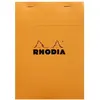 Image de RHODIA 16200C - Bloc-Notes Agrafé N°16 Orange - A5 14,8 x 21 cm 14,8 x 21 cm - Petits Carreaux - 80 Feuillets Détachables - Papier Clairefontaine Blanc 80 g/m² - Couverture en Carte Enduite Souple