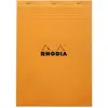 Image de RHODIA 18200C - Bloc-Notes Agrafé N°18 Orange - A4 21 x 29,7 cm - Petits Carreaux - 80 Feuillets Détachables - Papier Clairefontaine Blanc 80 g/m² - Couverture en Carte Enduite Souple