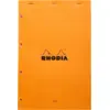 Image de Cahier à spirales Rhodia N° 20 Orange, 21 x 31,8 cm, 80 feuilles, perforé 4 trous, 80 g/m²