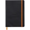 Image de RHODIA 117402C - Carnet Souple Noir - A5 14,8 x 21 cm - Ligné - 160 pages - Papier Clairefontaine Ivoire 90 g/m² - Marque-Page, Fermeture Élastique - Couverture Simili Cuir - Collection Rhodiarama