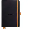 Image de RHODIA 118772C - Carnet Rigide Goalbook Noir - A5 14,8 x 21 cm - Pointillés Dot - 240 pages - Papier Clairefontaine Ivoire 90 g/m² - 3 Rubans, Fermeture Élastique - Simili Cuir