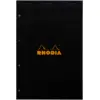 Image de Clairefontaine Bloc Agrafé Rhodia Noir, Format A4 - Carnet de notes à petits carreaux 5x5, 80 pages perforées pour classeur