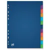 Image de OXFORD Intercalaires Neutres A4XL 12 Positions Polypro Translucide Epaisseur 30/100ème Coloris Assortis