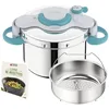 Image de SEB ClipsoMinut'Easy + bleu 7,5L poignées rabattablesCocotte-minute®InductionLivre de 100 recettes Autocuiseur Inox Fabriqué en France Facile à utiliser P4904816