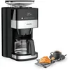 Image de Krups Grind Aroma Cafetière filtre programmable, Broyeur à grains automatique intégré, Café grains ou moulu, 1,25 L, 10 tasses, Arrêt automatique, Ecran numérique KM832810, Noir