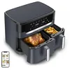 Image de Moulinex Dual Easy Fry XXL, air fryer 2 tiroirs, jusqu'à 10personnes, 7programmes prédéfinis, EZ942BF0, Gris Foncé