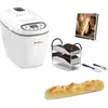 Image de Moulinex Home Bread Baguette Machine à petits pains, 16 programmes, Résultats homogènes, Jusqu'à 1,5 kg de pain frais, Plaques croustillants, 3 niveaux de dorage OW610110, Blanc