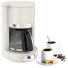 Image de Moulinex Cafetière filtre Soleil, Design ivoire vintage, Capacité 1,25 L, 10 à 15 tasses, Porte-filtre pivotant pratique, Maintien au chaud 30 min, Verseuse en verre, Soleil FG381A10