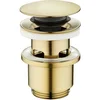 Image de Edouard Rousseau Bonde de Lavabo Clic-Clac, diam. 63 mm, certifié NF, avec Trop Plein, Standard, Finition Laiton Brossé