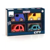 Image de VILAC - Coffret de 4 Voitures City - Voiture et Garage en Bois - 4 Voitures en Bois modèle City - Jeux d'Eveil pour Enfant en Bois - Jouet pour Enfant Dès 3 Ans - 2370