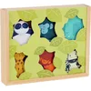 Image de Vilac - Mes Histoires en Bois Les Animaux de la Jungle - Jouet Premier Age - 6 Figurines en Bois : Lion, Panda, Gorille, éléphant, zèbre et panthère - Jeux d'Eveil - Dès 3 Ans - 3502