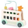 Image de Vilac - Bus’Animo - 1 Autobus + 6 Personnages Animaux - Jeu Montessori en Bois avec Animaux - développe la Coordination et dextérité - dès 18 Mois - Design Sarah Betz - Jeu d’éveil