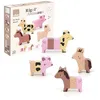 Image de VILAC - Rigol'animos Ferme - Sarah Betz - Jouet Premier Age - 4 Animaux de la Ferme aimantés en Bois à Recomposer (12 pièces au Total) - Dès 2 Ans - 7116, Rose