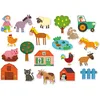Image de Magnets de la Ferme Animaux Aimantés 20 Pièces en Bois Enfant Dès 2 Ans