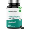 Image de NOVOMA Spiruline 500 mg, 100% Pure Sans Excipient, Immunité & Anti-Fatigue, 19% de Phycocianine, Riche en Protéines, Minéraux & Vitamines, Conditionné en France, 500 Comprimés Vegan