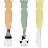 Image de Set 3 couverts silicone Sophie la girafe Pastel
