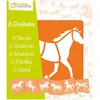 Image de MY MANDARINE 42644O - Un paquet de 6 POCHOIRS 15x15 cm avec notice incluse - À partir de 3 ans - CHEVAUX