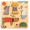 Image de DJECO Wooden Block Puzzle Pets jeu de formes 12m+ 1 pcs