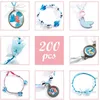 Image de DJECO PartyDeco - Paquet de 6 Sacs pour des Cadeaux après la fête, Ligne Yummy. Blanc et Rose - Emballage de Cadeaux pour célébrations - Design élégant - Parfait pour Les fêtes