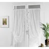 Image de Linder 0390 /10/501 Paire de Bonne Femme Polyester Lin Blanc Passe Tringle 95 x 150 cm