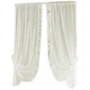 Image de LINDER 0390/20/501 Paire de Bonne Femme Polyester Lin Champagne Passe Tringle 95 x 150 cm, Blanc