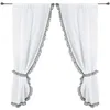 Image de Linder 0169 /10/90162/501 Paire de Vitrages Bonne Femme Passe Tringle Bébé Torchon Blanc/Gris 75 x 160 cm