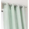 Image de Linder 0269/80/375 Rideau avec 8 Oeillets Fusil Ronds Polyester/Lin Lavé Vert Poudré 140 x 250 cm