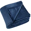 Image de Linder Plaid Cocoon Doux en Polyester Coloris Bleu Marine en 130x180cm