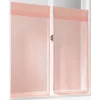 Image de LINDER Paire de vitrages Point Clair Kaolin Coloris Rose poudré Finition Passe-Tringle en 45x90cm