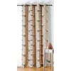 Image de LINDER - Rideau Tissus Upcyclé/Recyclé - Tissé et Teint en France - Style Montagnard - Finition  illets Couleur Canon de Fusil - Coloris Beige et Rouge - Dimensions 140x260cm - Collection Chamonix