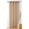 Image de LINDER - Voilage Bouclette - Finition  illets Couleur Canon de Fusil - Coloris Ficelle - 140x240cm - 100% Polyester - Collection Boucline