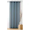 Image de Linder - Voilage Bouclette - Finition  illets Couleur Canon de Fusil - Coloris Bleu Orion - 140x240cm - 100% Polyester - Collection Boucline