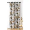 Image de Linder - Rideau Tissus Upcyclé - Tissé et Teint en France - Style Tropical - Finition  illets Couleur Canon de Fusil - Coloris Jaune Ocre Fond Blanc - Dimensions 140x240cm - Collection Louxor