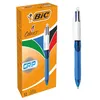 Image de BIC Ecriture 4 Couleurs Grip Stylos-Bille Rétractables Pointe Moyenne (1,0 mm) - Grip Matelassé - Boîte de 12