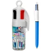 Image de BIC 4 Couleurs Stylos-Bille Rétractables, Pour L'Ecole ou au Bureau, Pointe Moyenne (1,0 mm), Pot de 6 Stylos différents