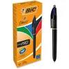 Image de BIC 4 Couleurs Pro Stylos-Bille Rétractables (Pointe Moyenne (1 mm) / Parfait pour l'Ecole et au Bureau) - Couleurs Assorties, Boîte de 12