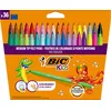 Image de BIC Kids Kid Couleur - Feutres de Coloriage Lavables à Pointe Moyenne - Couleurs Assorties, Etui Carton de 36