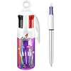 Image de BIC 4 Couleurs - Stylo-Billes Rétractables - Pointe Moyenne (1 mm)   Coloris Assortis, Pot de 6 stylos