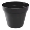 Image de EDA - Pot de Fleur Rond Toscane Ø 40 cm - 23 L - Intérieur & Extérieur - Zone de rétention d'eau pour Limiter l'Arrosage - Plastique Recyclé - Ø 39,5 x H.31 cm - Gris Anthracite