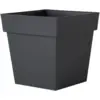 Image de EDA Pot carré TOSCANE 39 cm, gris anthracite - 38 L