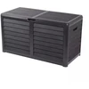 Image de EDA BAYA Coffre de rangement de jardin en bois gris anthracite 420 L - 117,3 x 54,8 x 65,3 cm