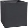 Image de EDA - Pot Carré 40 cm Volcania 31 L - Décor Imitation Pierre -Utilisable à l'Intérieur et à l'Extérieur - Zone de Rétention d'eau pour limiter l'Arrosage - 39,5 x 39,5 x 43,5 cm - Gris Anthracite