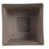 Image de EDA Plastiques Pot Toscane carré avec Soucoupe clipsée 13642 BR.T SX6 Taupe 24,8 x 24,8 x 24,4 cm