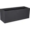 Image de EDA - Balconnière Volcania'Up 25 L - Décor Imitation Pierre - Simple Paroi avec Colerette Trompe-l'oeil - Zone de Rétention d'eau pour Limiter l'Arrosage - 59 x 19,5 x 22,8 cm - Gris Anthracite