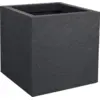 Image de EDA Pot Carré VOLCANIA UP Gris anthracite avec zone de rétention d'eau Dim. 29,5 x 29,5 x 29,5 cm - Volume 21 L