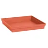Image de EDA - Soucoupe Carrée Toscane 32,6 cm - pour Pots de Fleur Carrés Toscane réf 13627-13628 - 13635 et 13639-32,6 x 32,6 x H.4,9 cm - Orange Terre Battue
